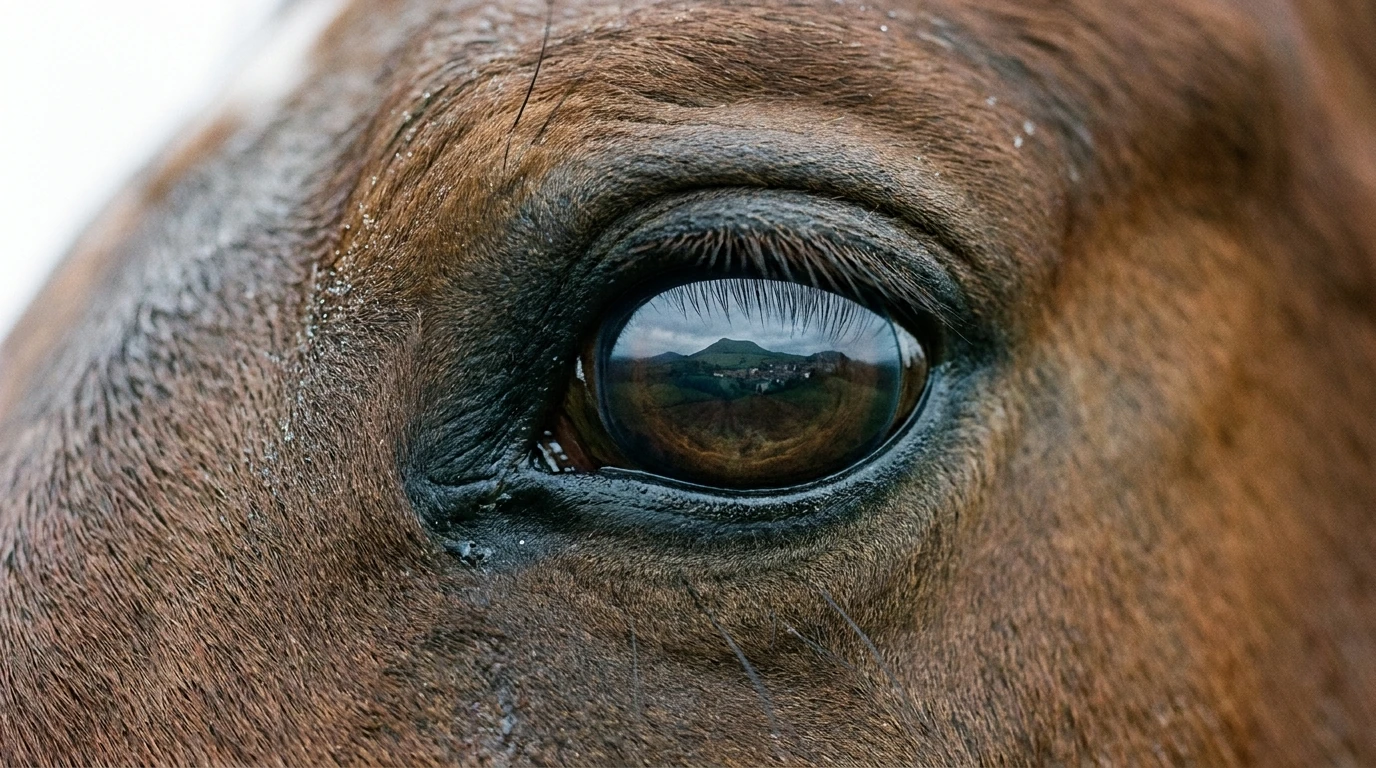 Un regard de cheval au Les Calèches de la Rive, Vichy